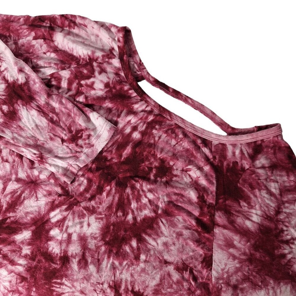Alya Women's Blouse Top Large Pink Tie Dye Long Sleeve